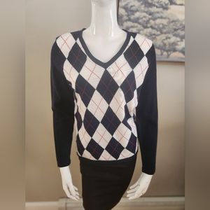 Brand New / NWT TOMMY Argule V-Neck Sweater Size Medium Blue